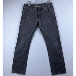 Tommy Hilfiger Straight Leg Jeans Womens Size 32/32 Mid Rise Charcoal Wash Black